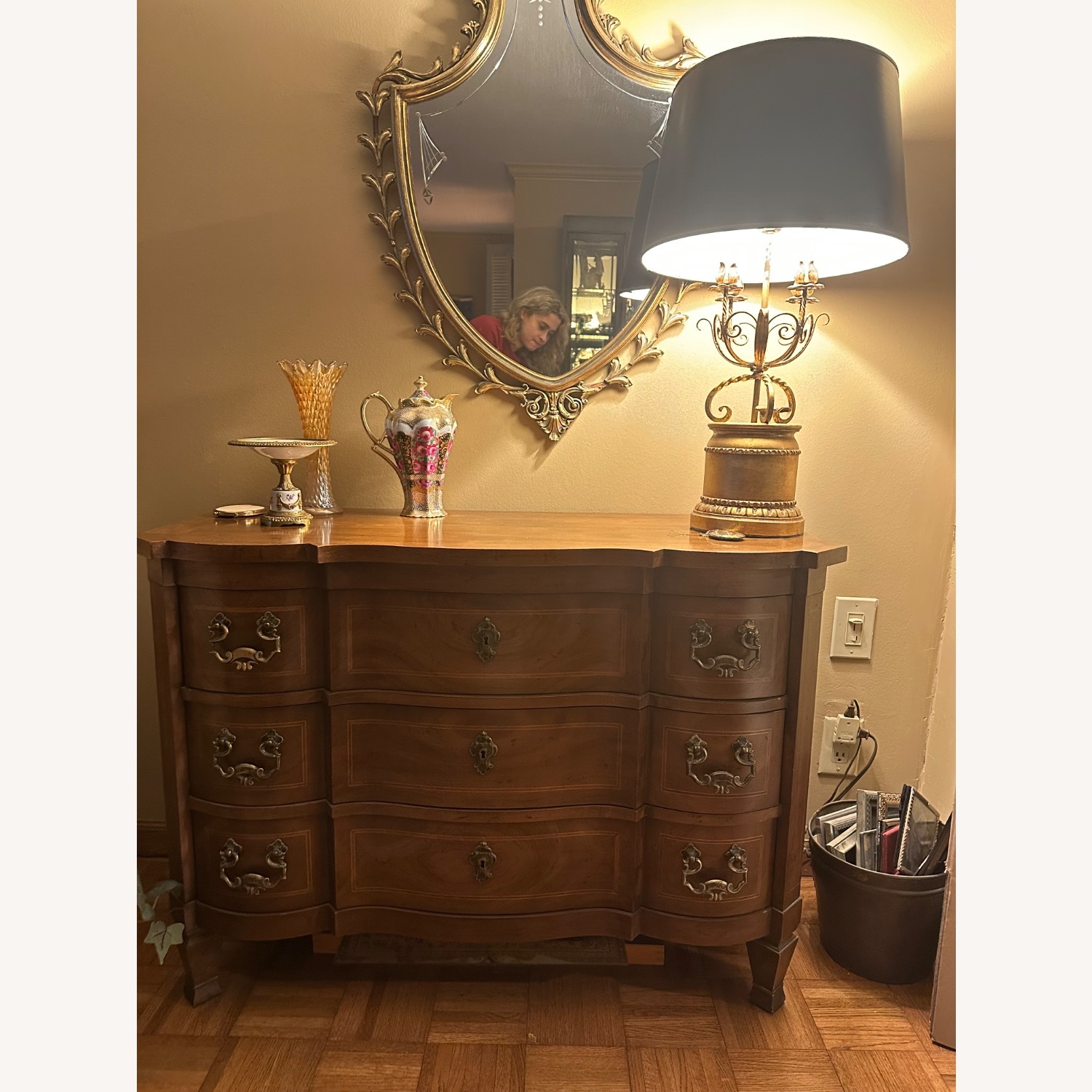 French Heritage Dark Brown Wood Dresser - image-2