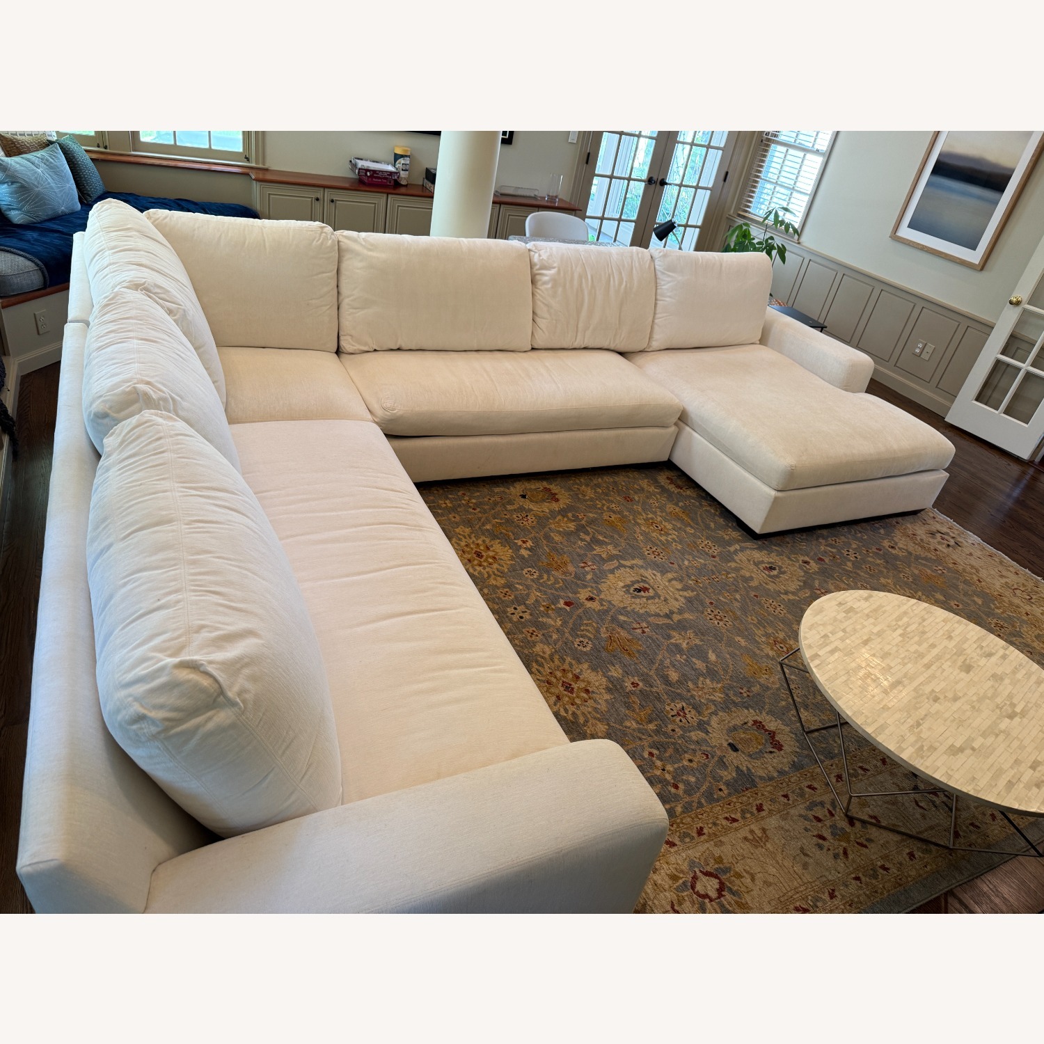 Pottery Barn Big Sur White Fabric 3+ Piece Sectional - image-3