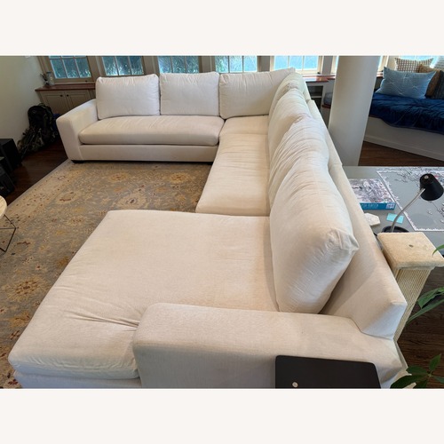 Used Pottery Barn Big Sur White Fabric 3+ Piece Sectional for sale on AptDeco