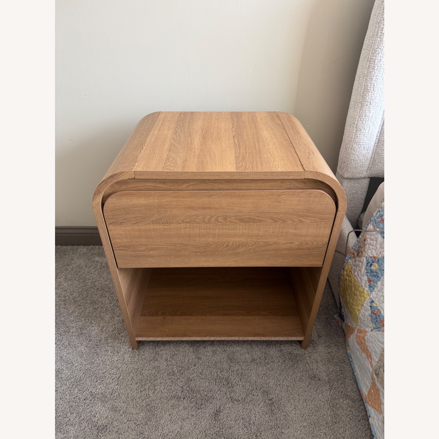 Juliet Wooden Nightstand with Drawer - image-1
