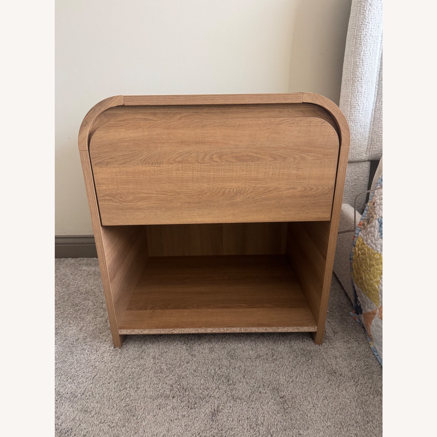 Juliet Wooden Nightstand with Drawer - image-2