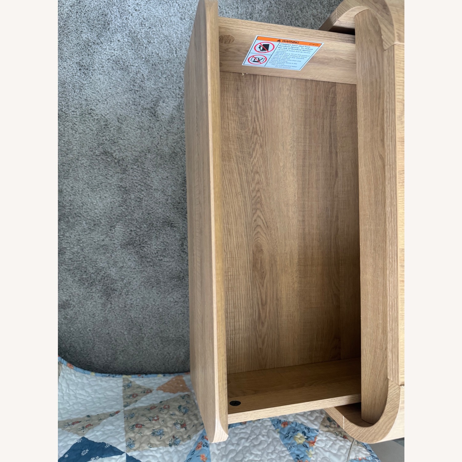 Juliet Wooden Nightstand with Drawer - image-3