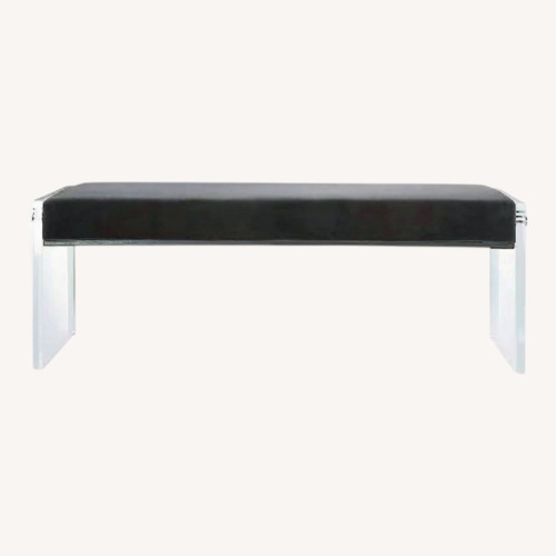 Used CB2 Dark Gray Velvet Bench for sale on AptDeco