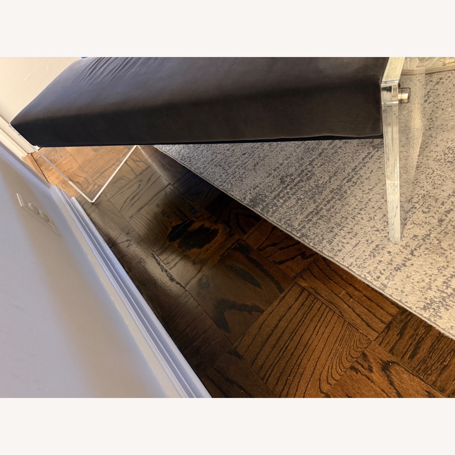 CB2 Dark Gray Velvet Bench - image-8