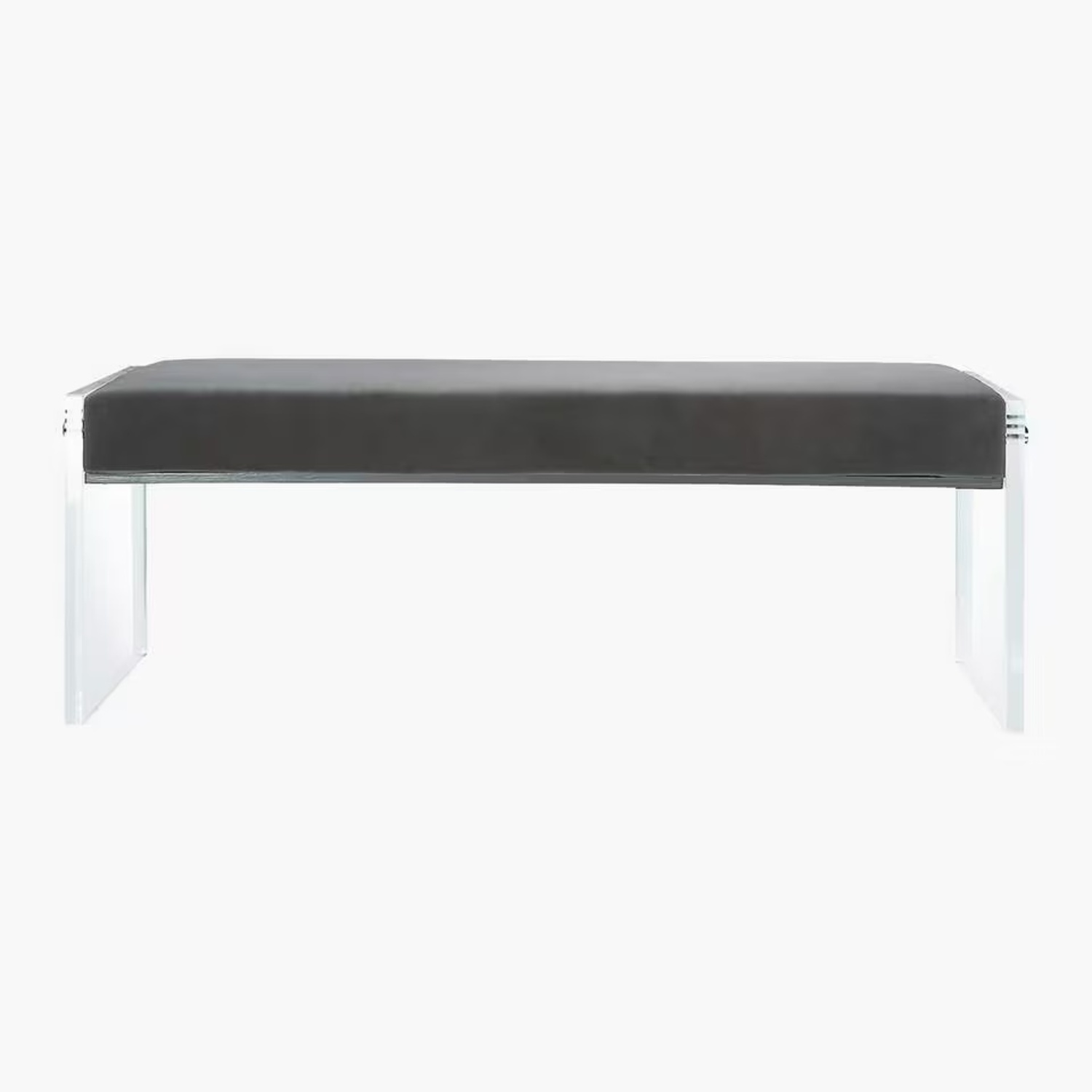 CB2 Dark Gray Velvet Bench - image-9