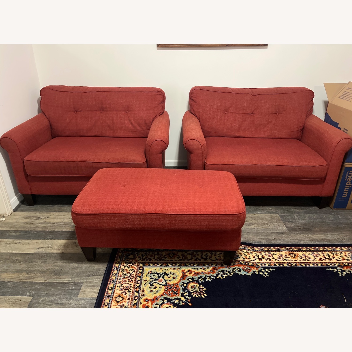 2 La-Z-Boy Laurel Chair and Half W Matching Ottoman - image-6