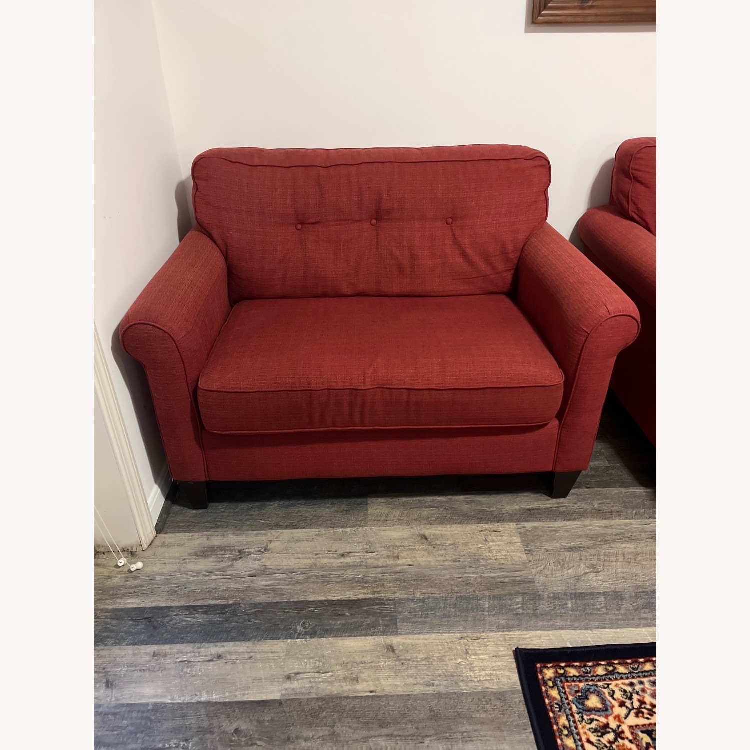 2 La-Z-Boy Laurel Chair and Half W Matching Ottoman - image-1
