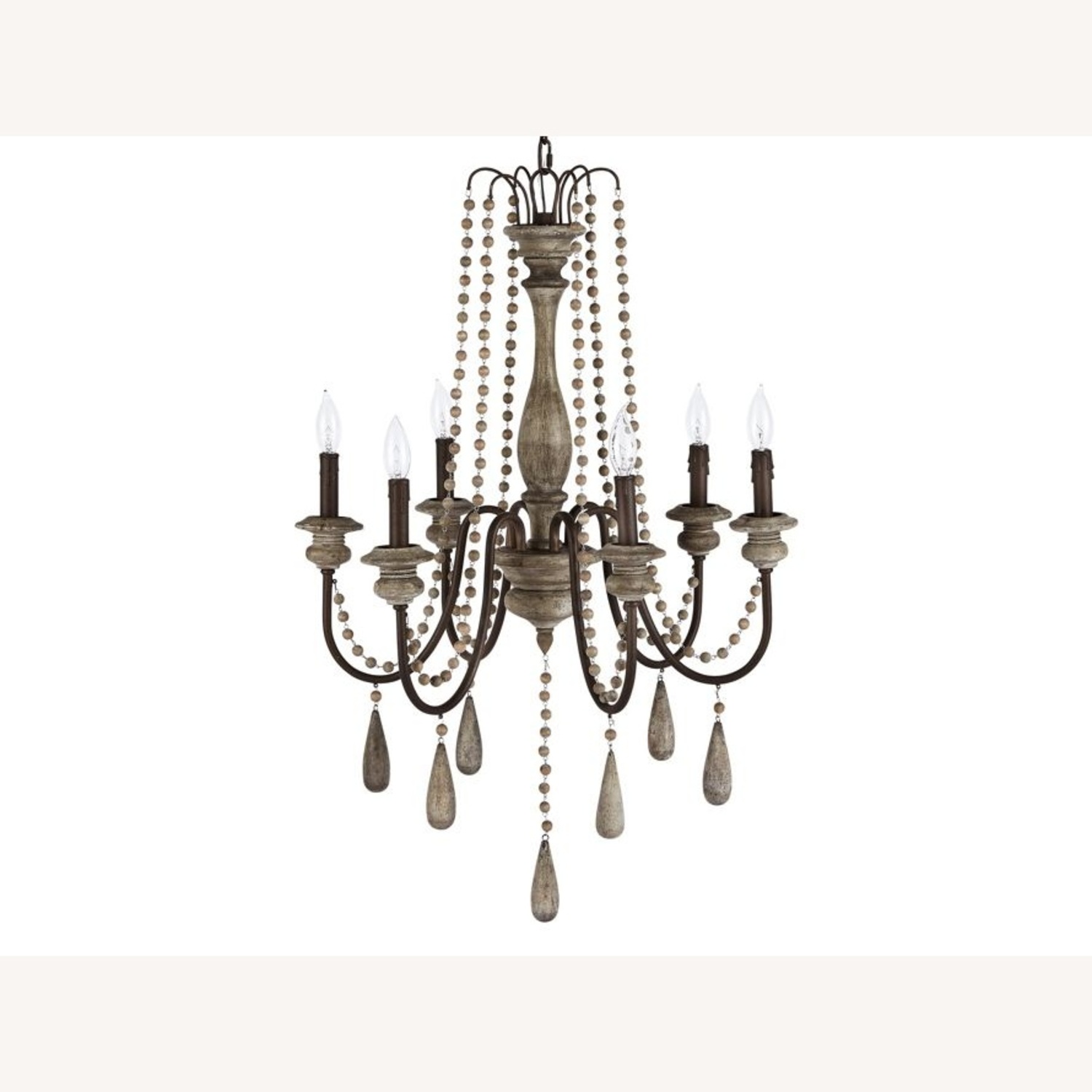 Arhaus Louise Dark Brown Wood Ceiling Lamp - image-4
