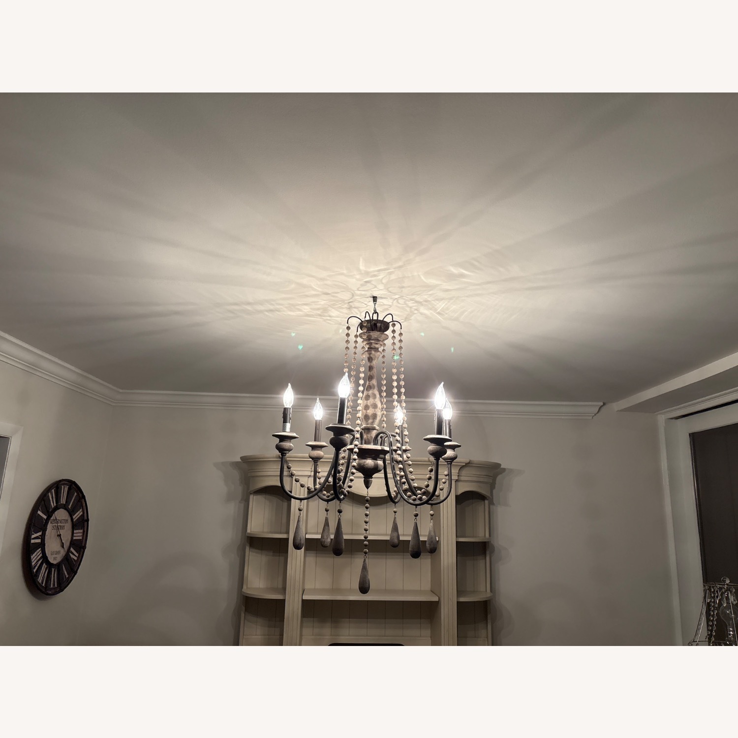 Arhaus Louise Dark Brown Wood Ceiling Lamp - image-2