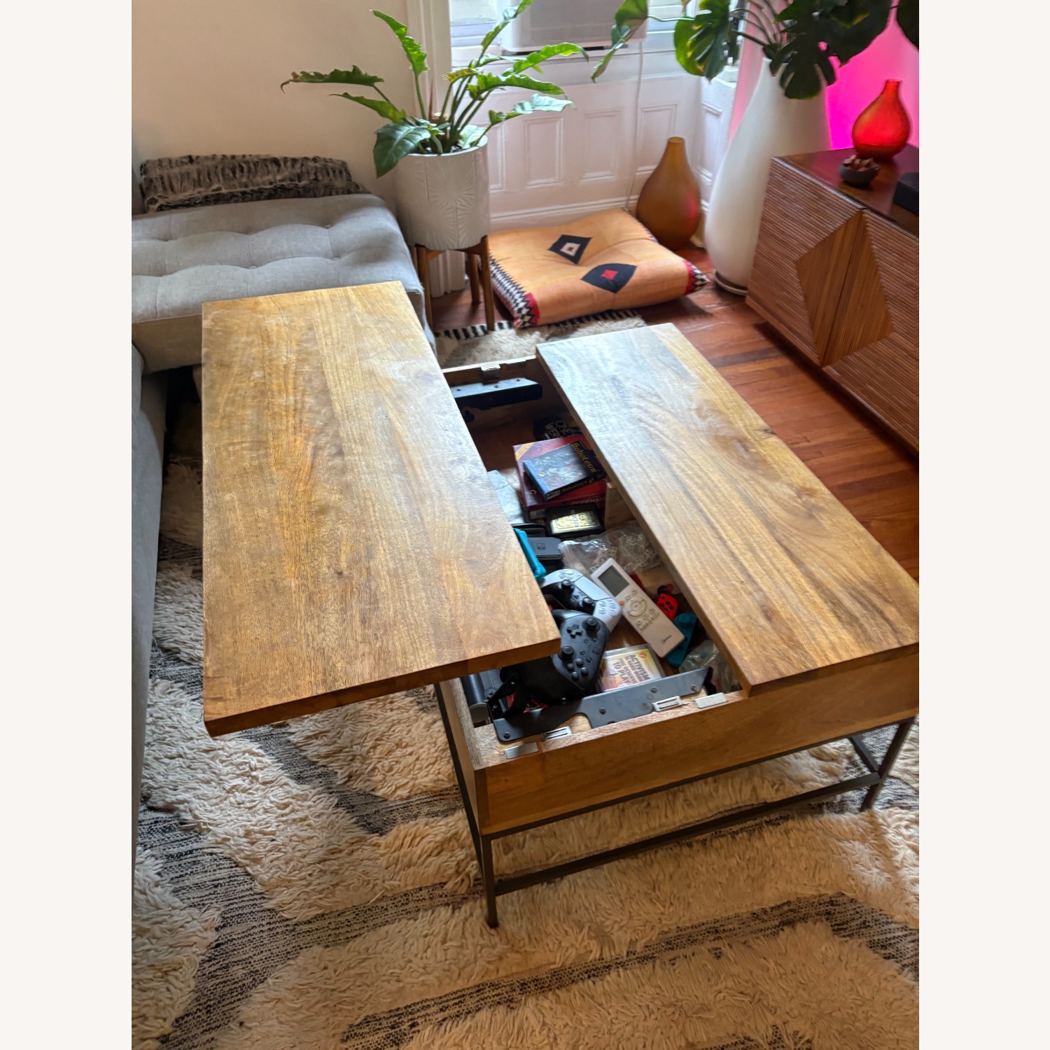 West Elm Industrial Storage Pop-Up Coffee Table - image-2