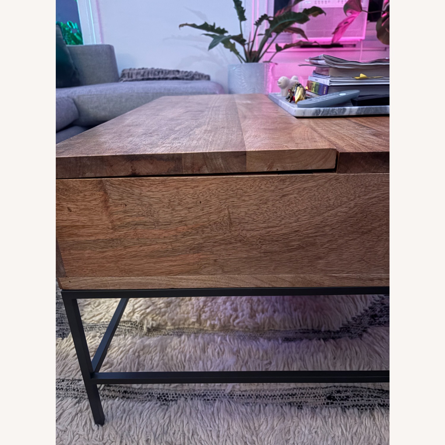 West Elm Industrial Storage Pop-Up Coffee Table - image-3
