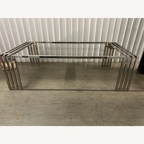 Used Modway Gridiron Silver Metal Coffee Table for sale on AptDeco