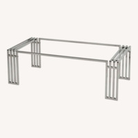 Modway Gridiron Silver Metal Coffee Table