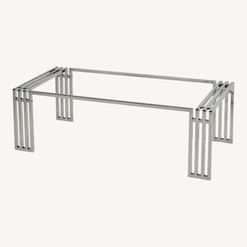 Used Modway Gridiron Silver Metal Coffee Table for sale on AptDeco