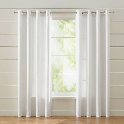 Used Crate & Barrel Wallace White Fabric Curtains for sale on AptDeco