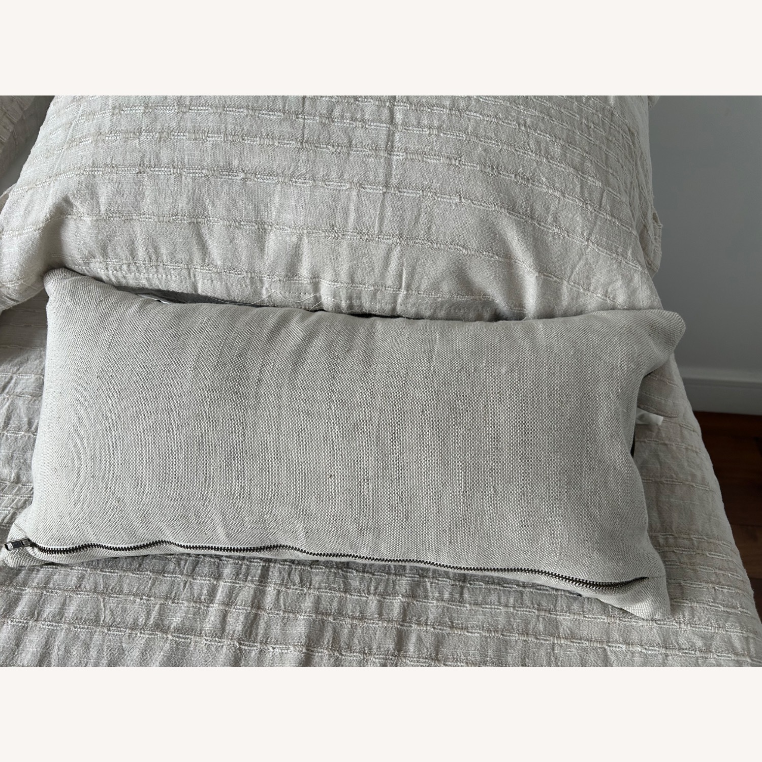 CB2 Gathered Green Suede Pillow - image-2