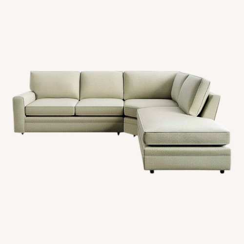 Used Pottery Barn Natural Velvet 3+ Piece Sectional for sale on AptDeco