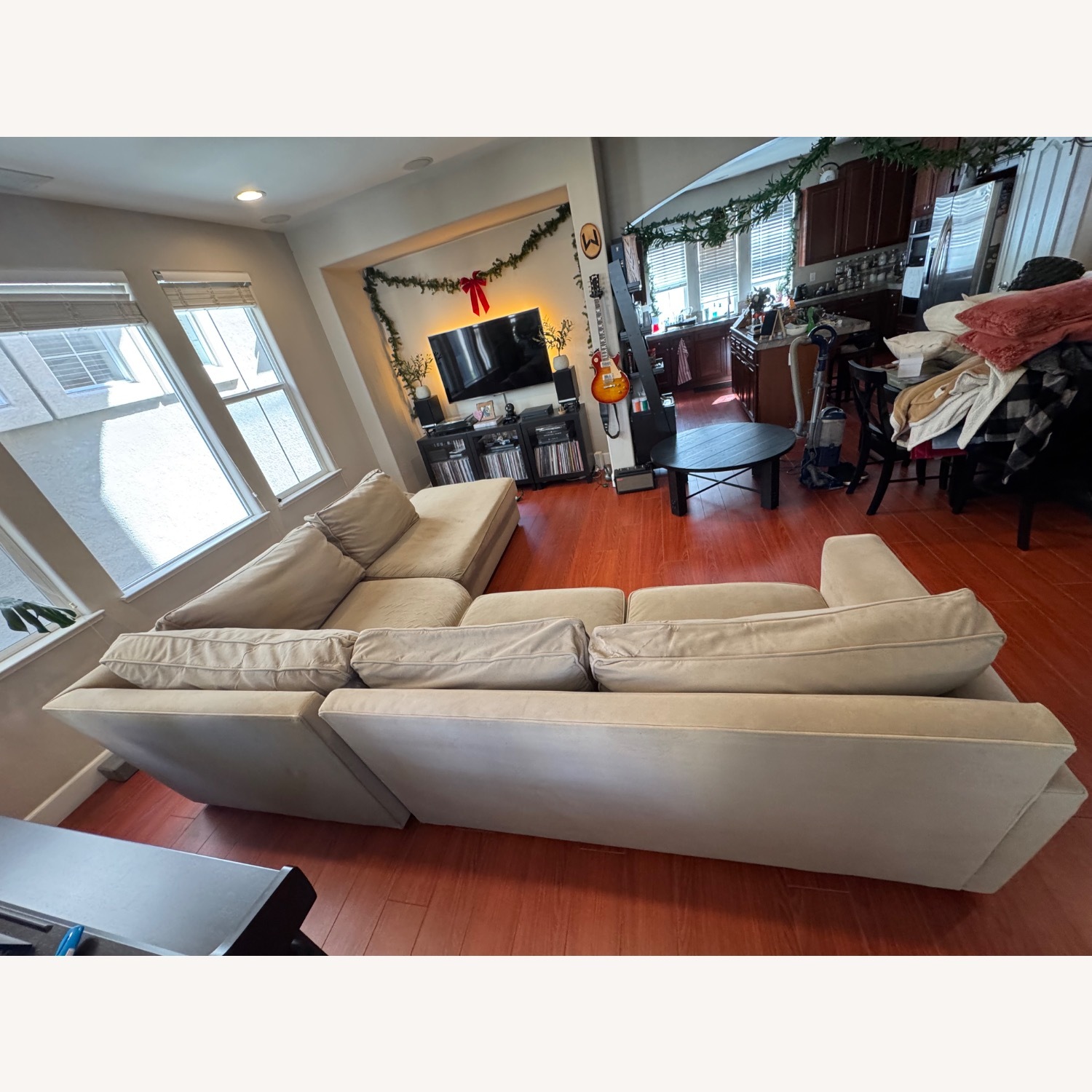Pottery Barn Natural Velvet 3+ Piece Sectional - image-9