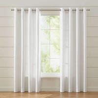 Crate & Barrel Wallace White Fabric Curtain