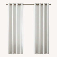Crate & Barrel Wallace White Fabric Curtain