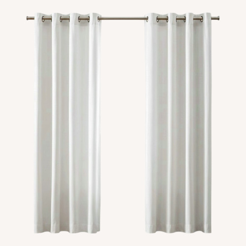 Used Crate & Barrel Wallace White Fabric Curtain for sale on AptDeco