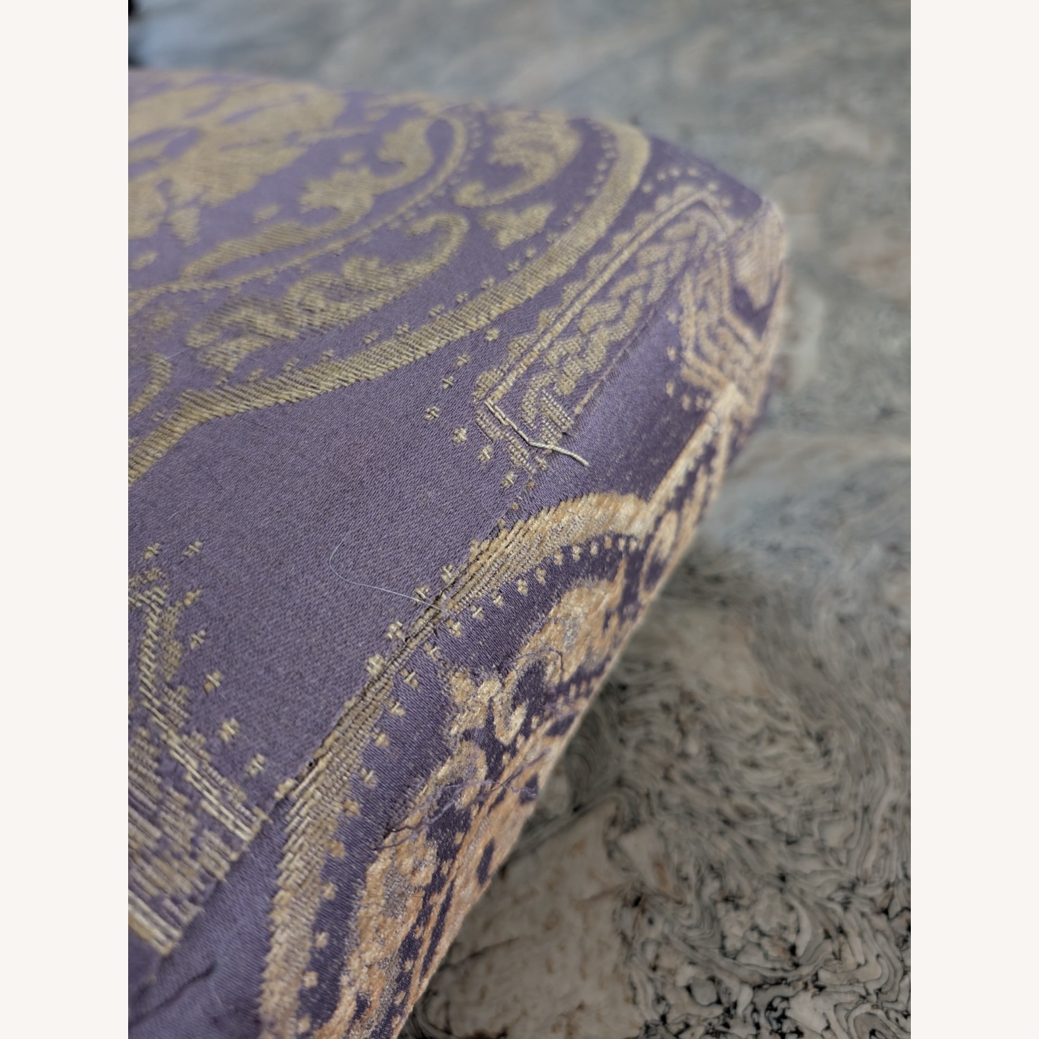 Purple Accent Chair & Footstool - image-8