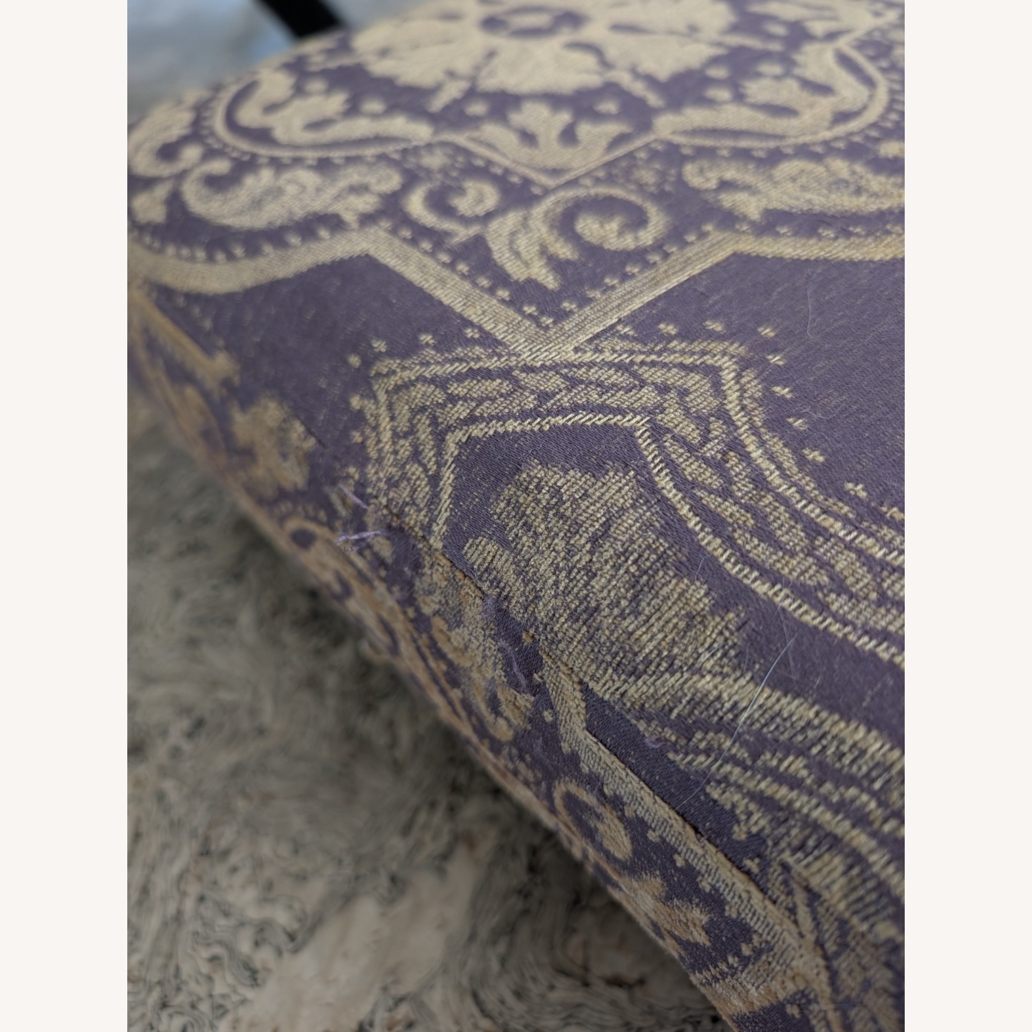 Purple Accent Chair & Footstool - image-7