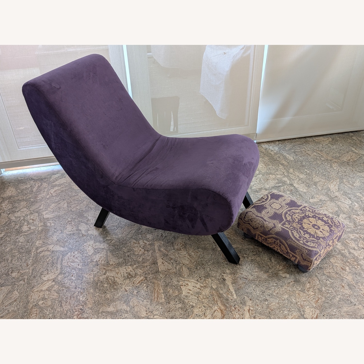 Purple Accent Chair & Footstool - image-2