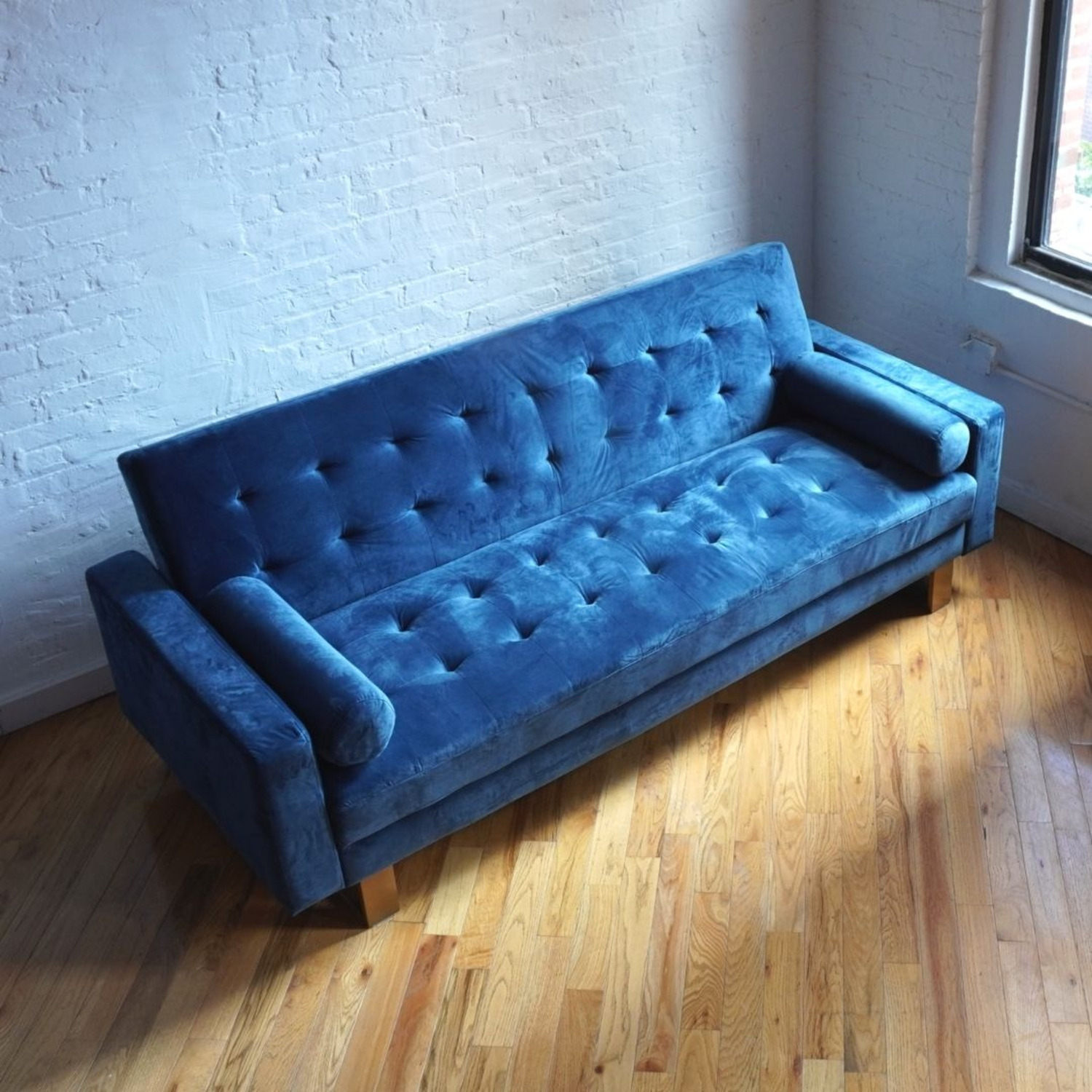 Blue Sleeper Sofa - image-1