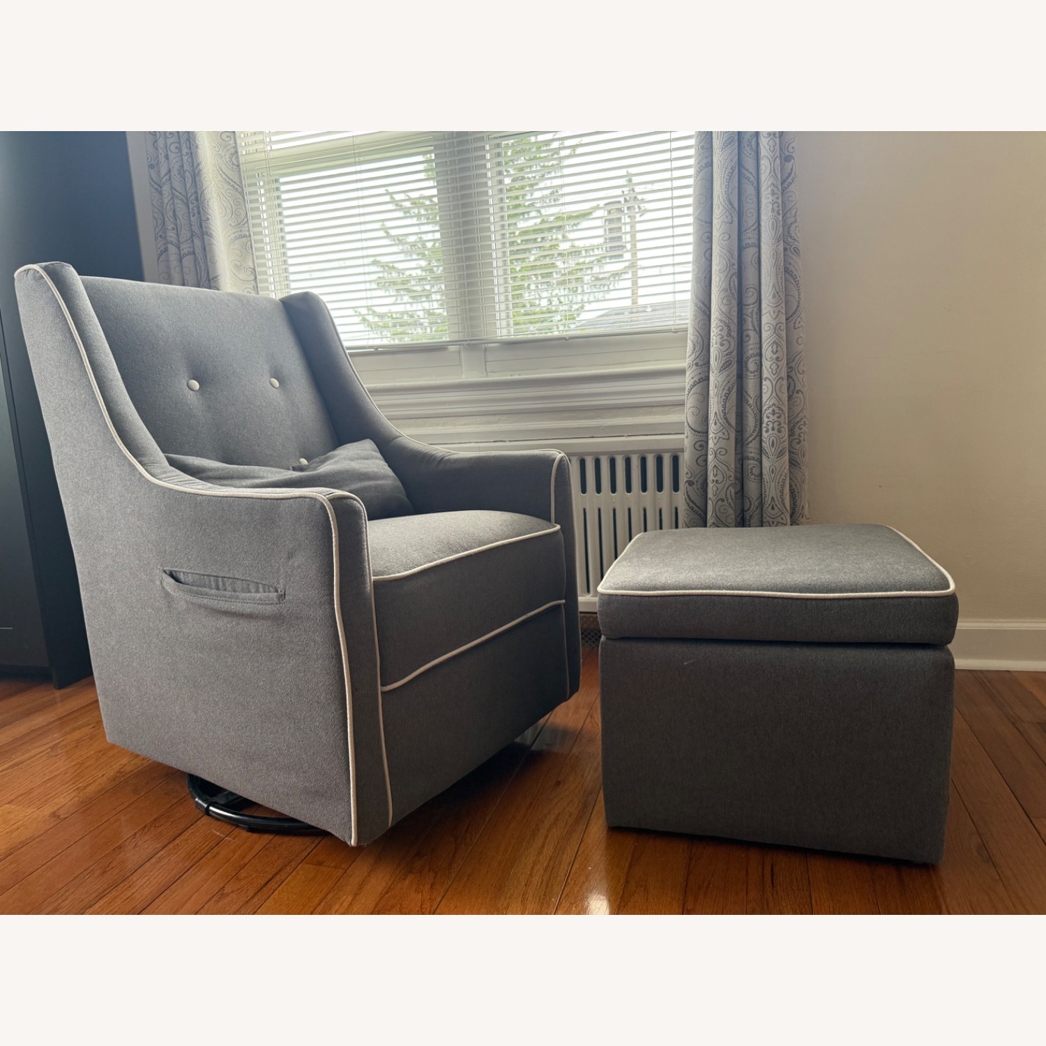 DaVinci Owen Swivel Glider + Storage Ottoman - image-1