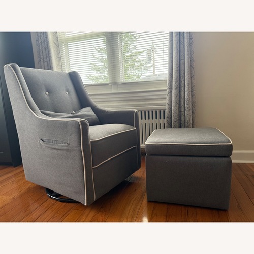 Used DaVinci Owen Swivel Glider + Storage Ottoman for sale on AptDeco