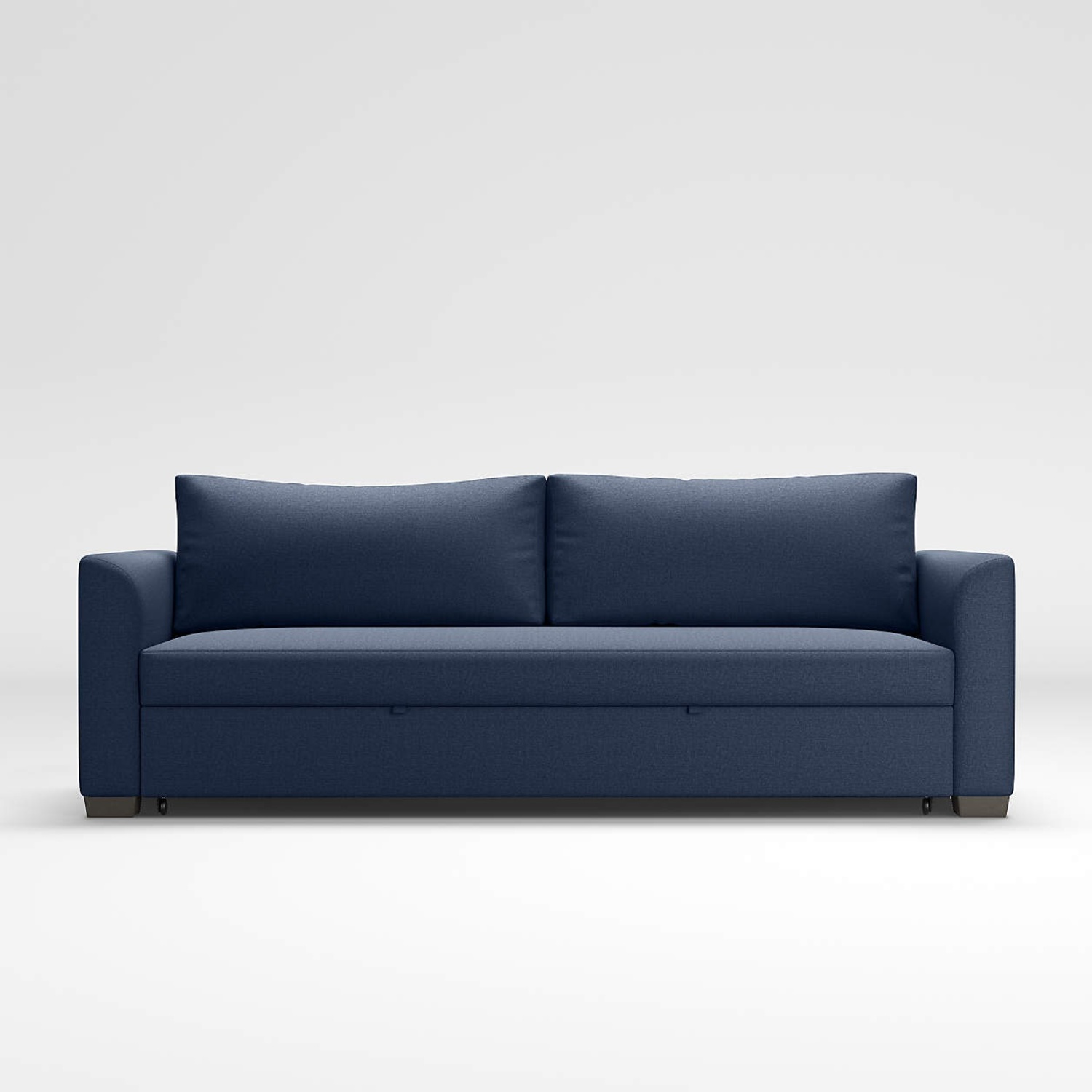 Crate & Barrel Blue Bedford 93" Queen Trundle Sleeper Sofa - image-8