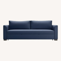 Crate & Barrel Blue Bedford 93" Queen Trundle Sleeper Sofa