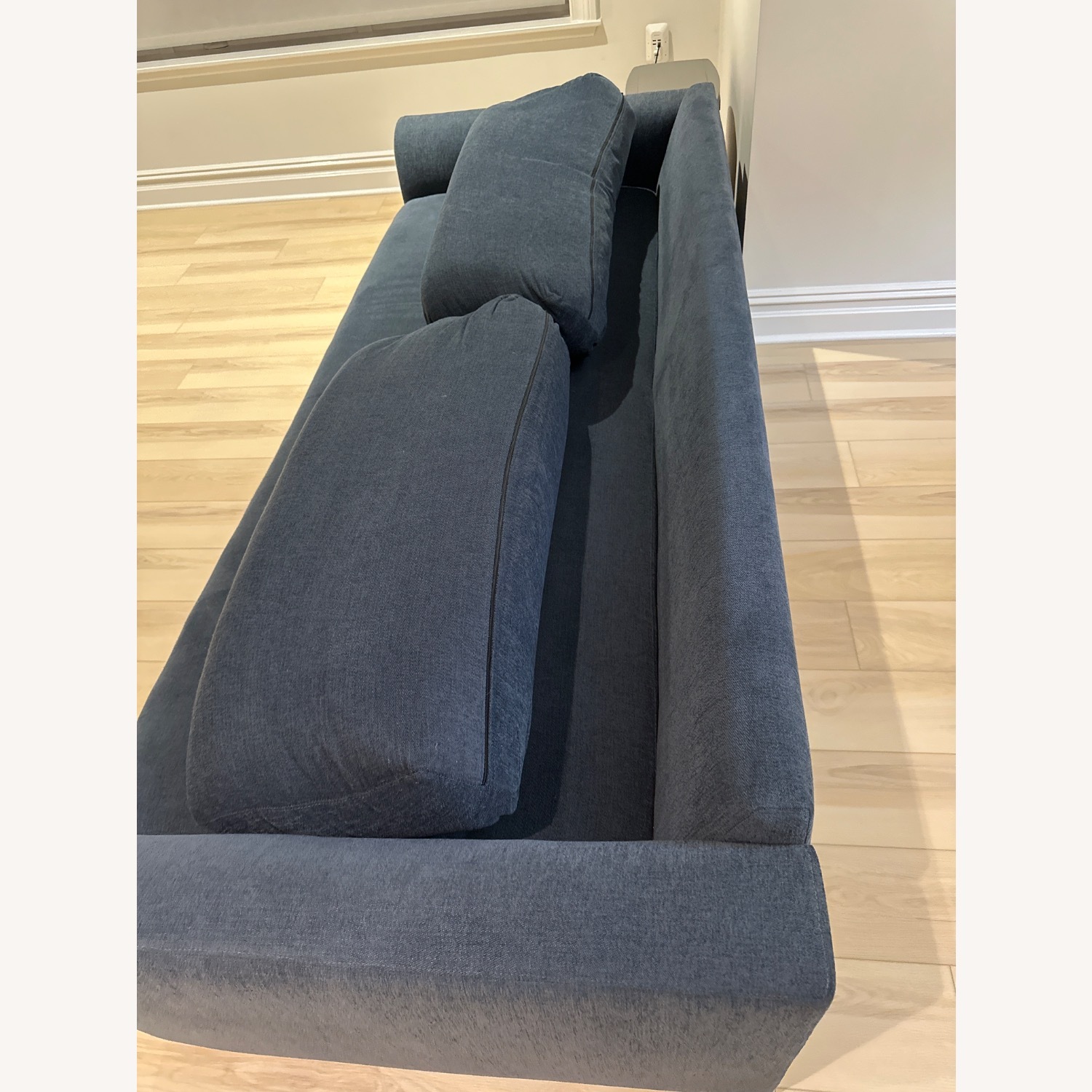 Crate & Barrel Blue Bedford 93" Queen Trundle Sleeper Sofa - image-6