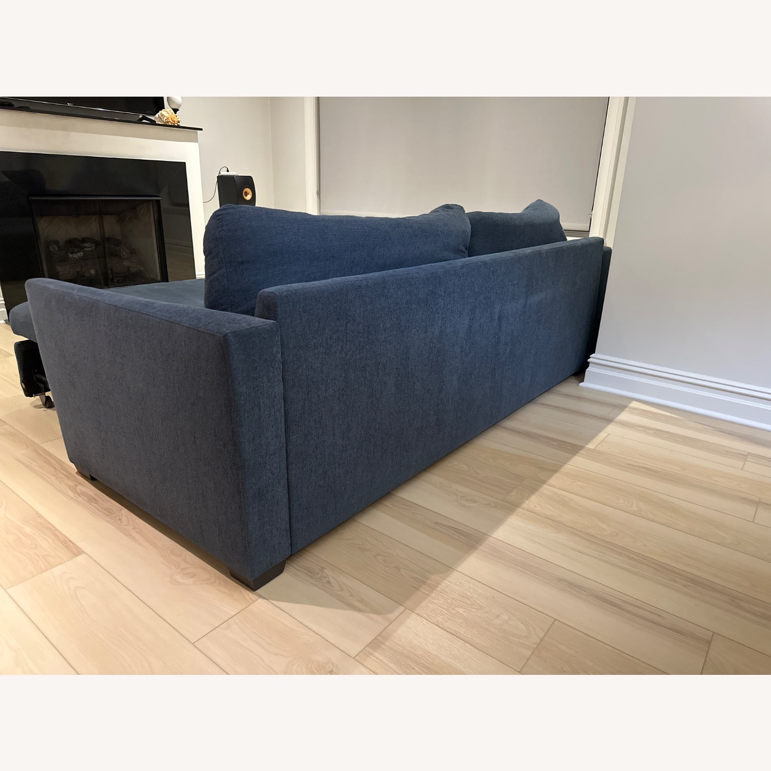 Crate & Barrel Blue Bedford 93" Queen Trundle Sleeper Sofa - image-3