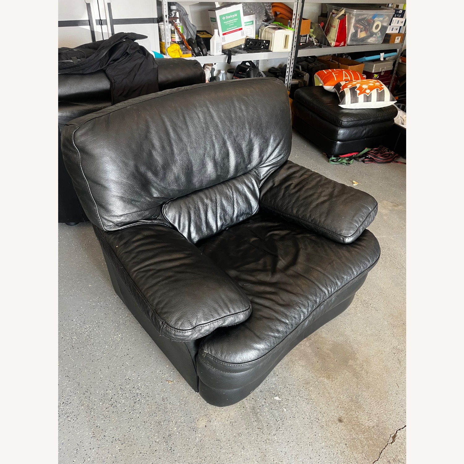 Vintage/Antique Finds Black Leather Armchair - image-2