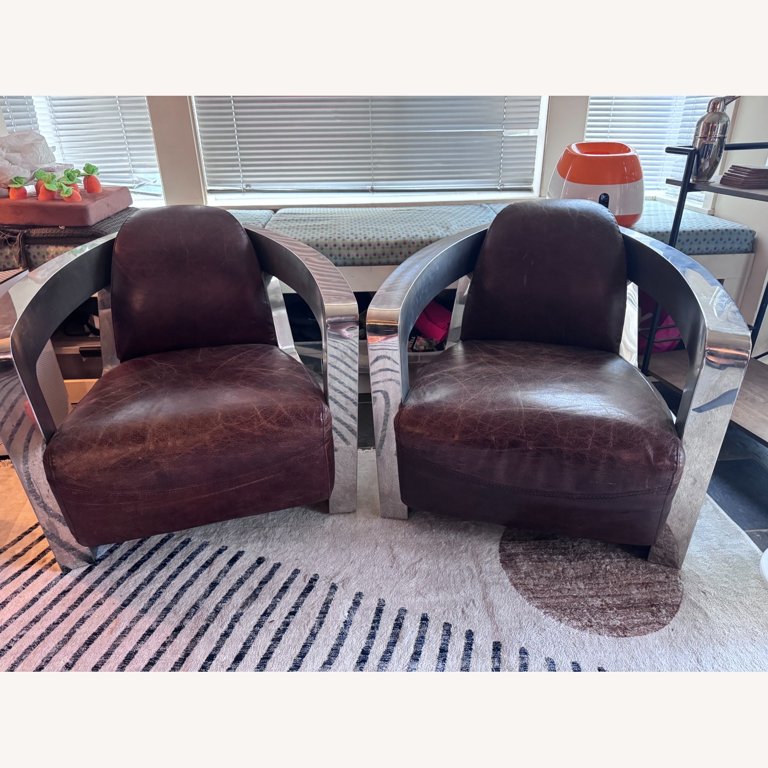 Moe's Salzburg Chrome and Leather Accent Chairs - image-1
