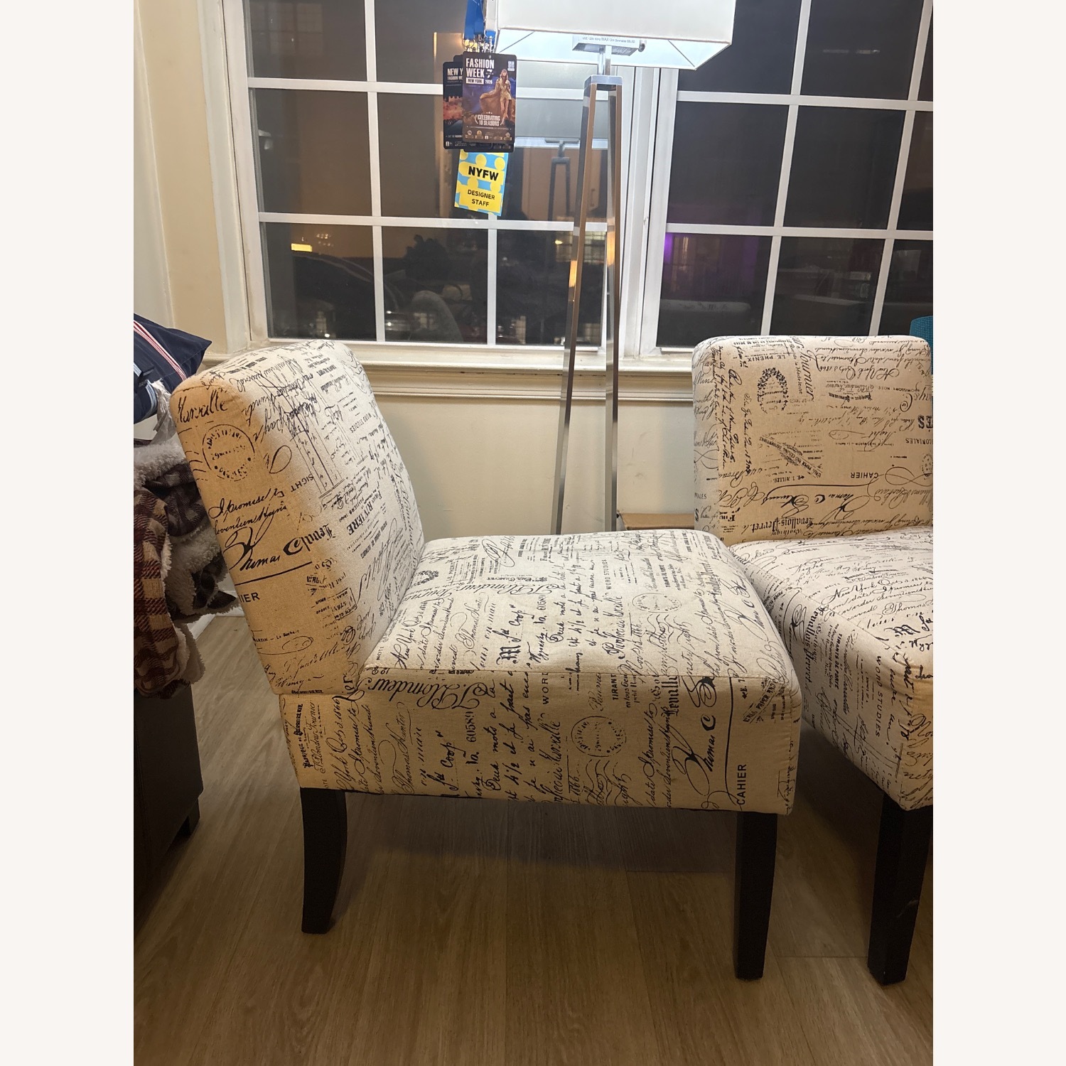 Vintage/Antique White Leather Accent Chairs - image-3