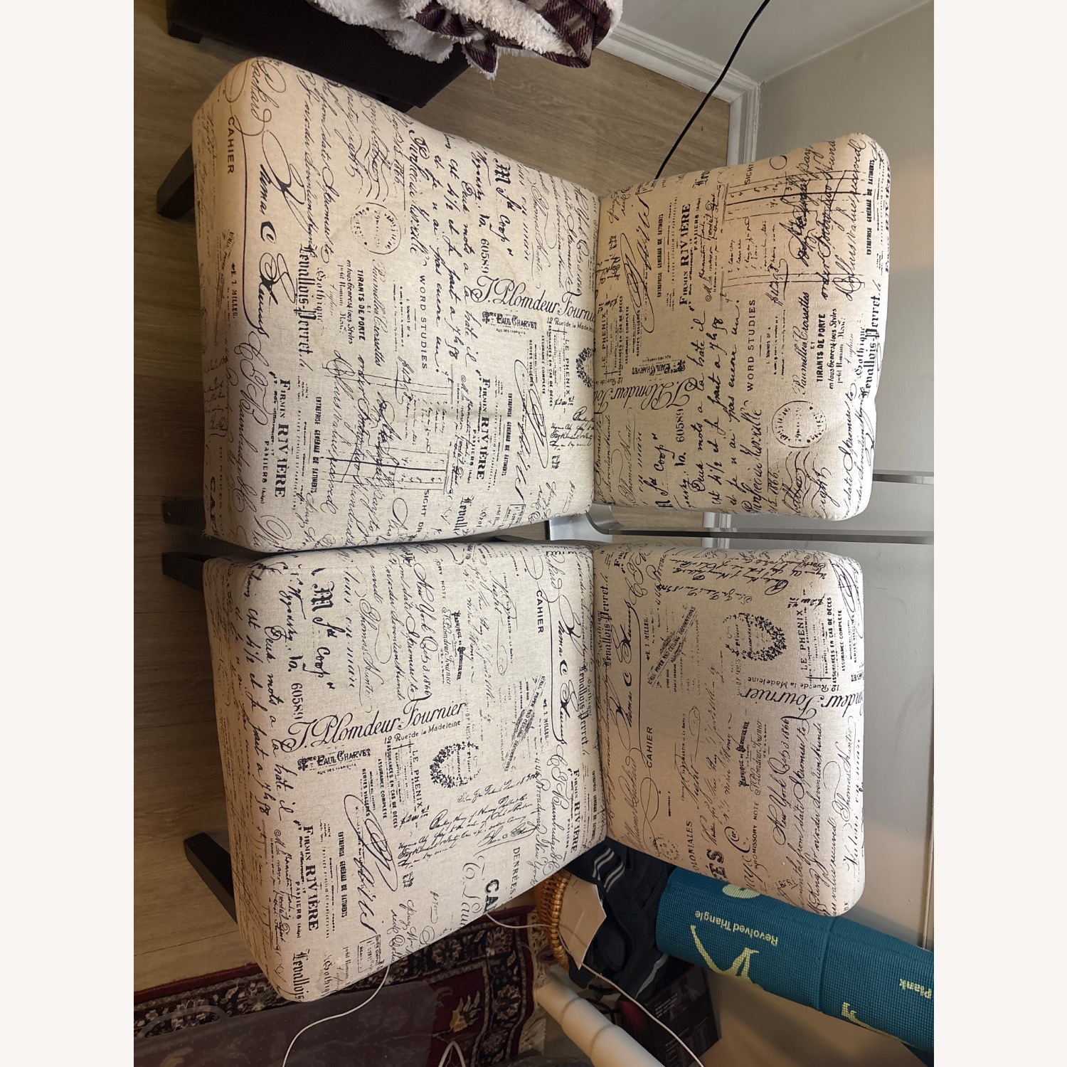 Vintage/Antique White Leather Accent Chairs - image-5