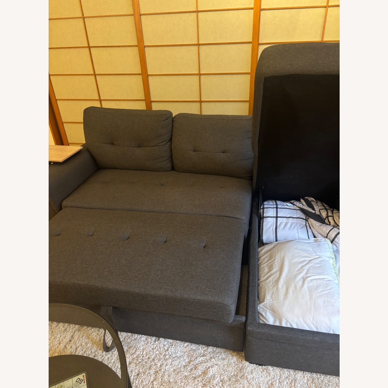 Sectional Sofa W Pull-out Bed & Storage - image-5