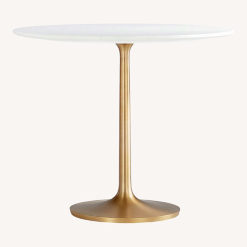 Used Crate & Barrel Nero White Marble Dining Table for sale on AptDeco