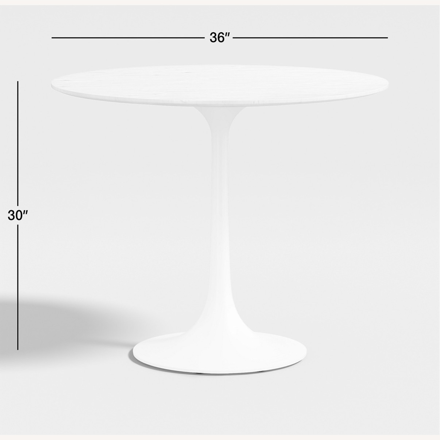 Crate & Barrel Nero White Marble Dining Table - image-6