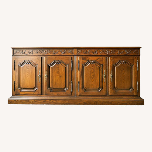 Used Baker French Provincial Carved Oak Sideboard Hutch for sale on AptDeco