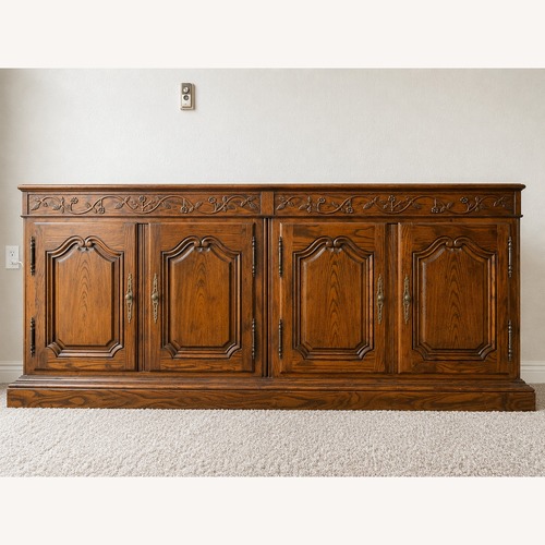 Used Baker French Provincial Carved Oak Sideboard Hutch for sale on AptDeco