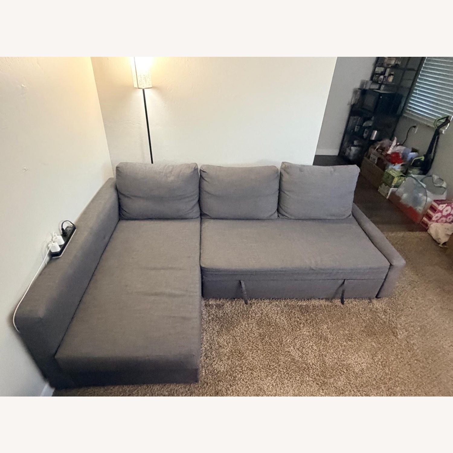 IKEA FRIHETEN Dark Gray Fabric Sleeper Sofa - image-1