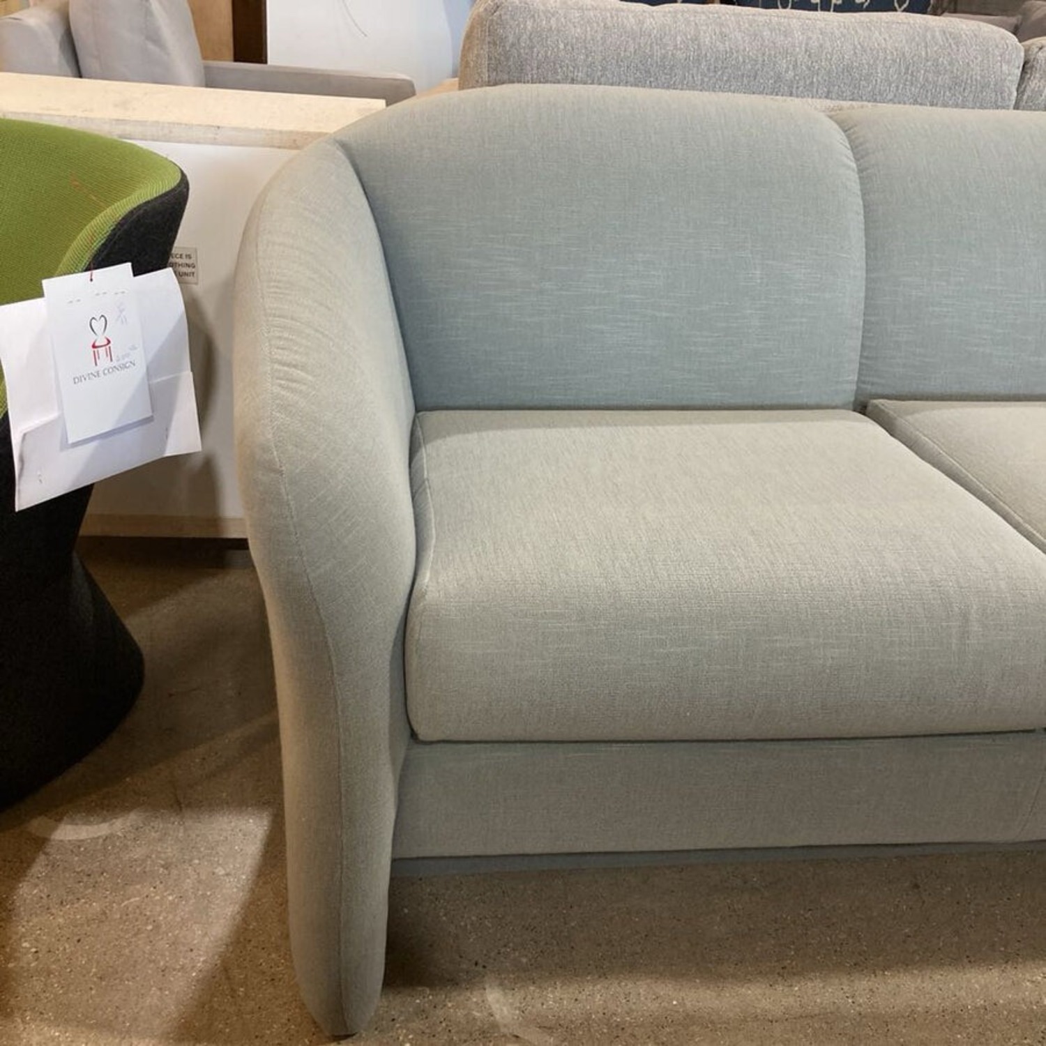Contemporary Curved Sofa Turquoise - image-8