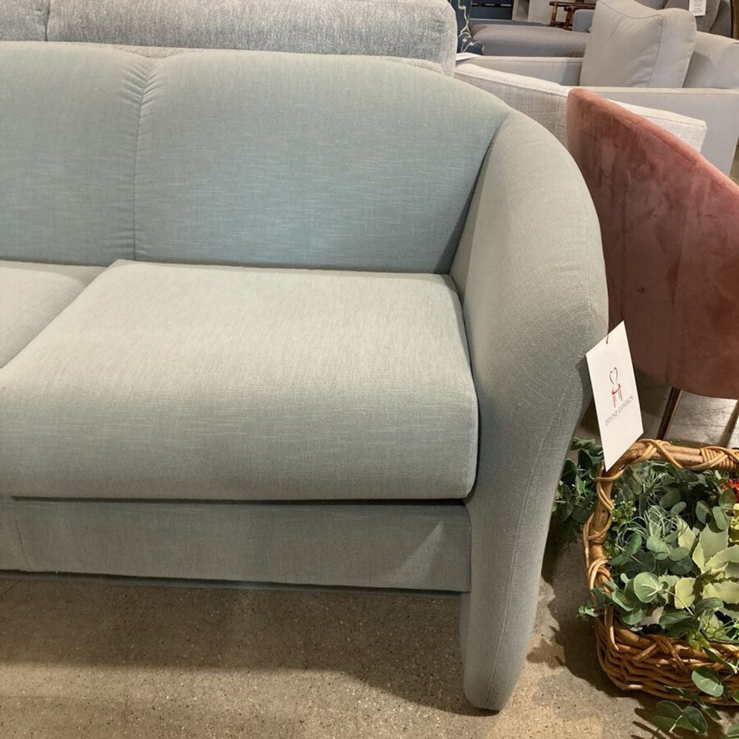 Contemporary Curved Sofa Turquoise - image-4