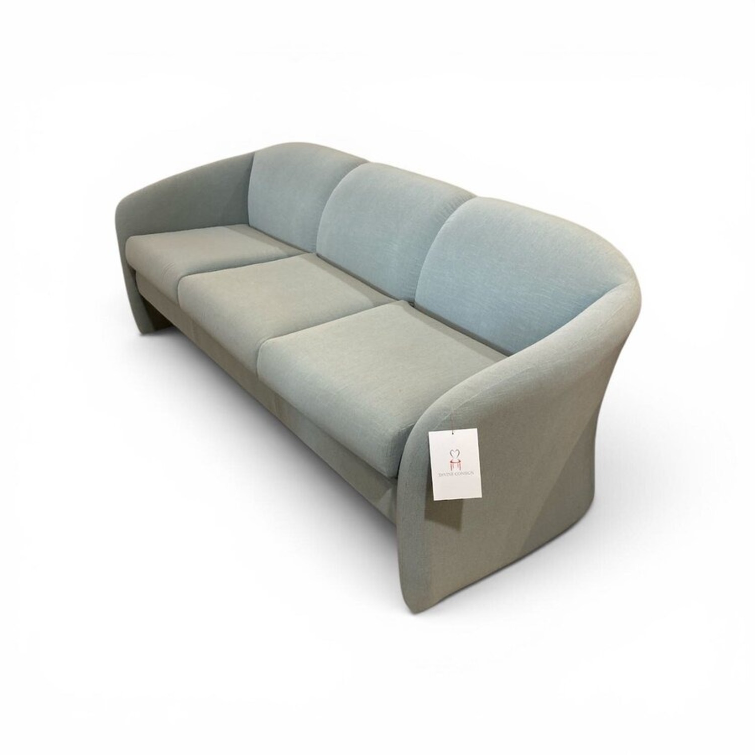 Contemporary Curved Sofa Turquoise - image-1