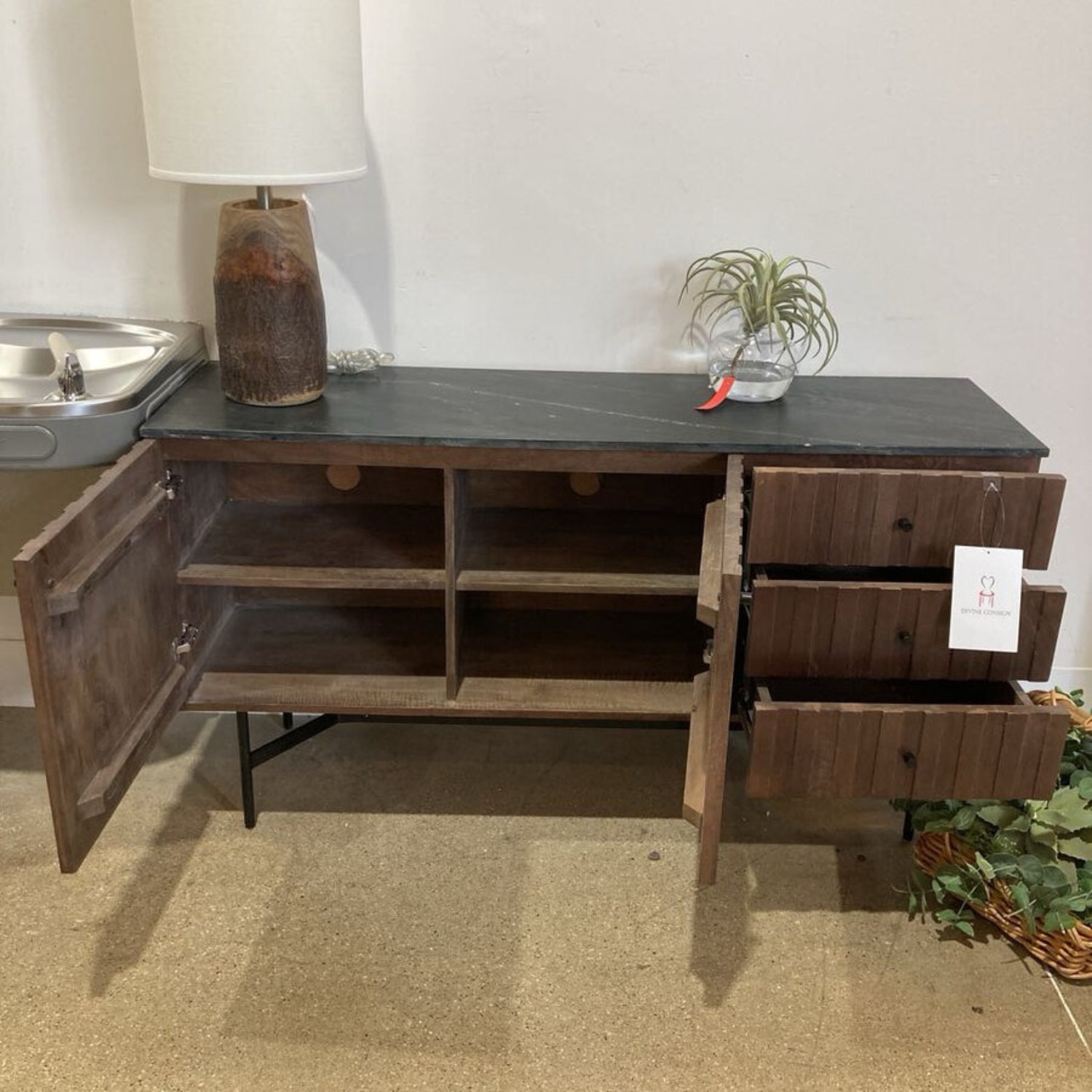 Barnford 3-Drawer Marble Top Sideboard - image-6