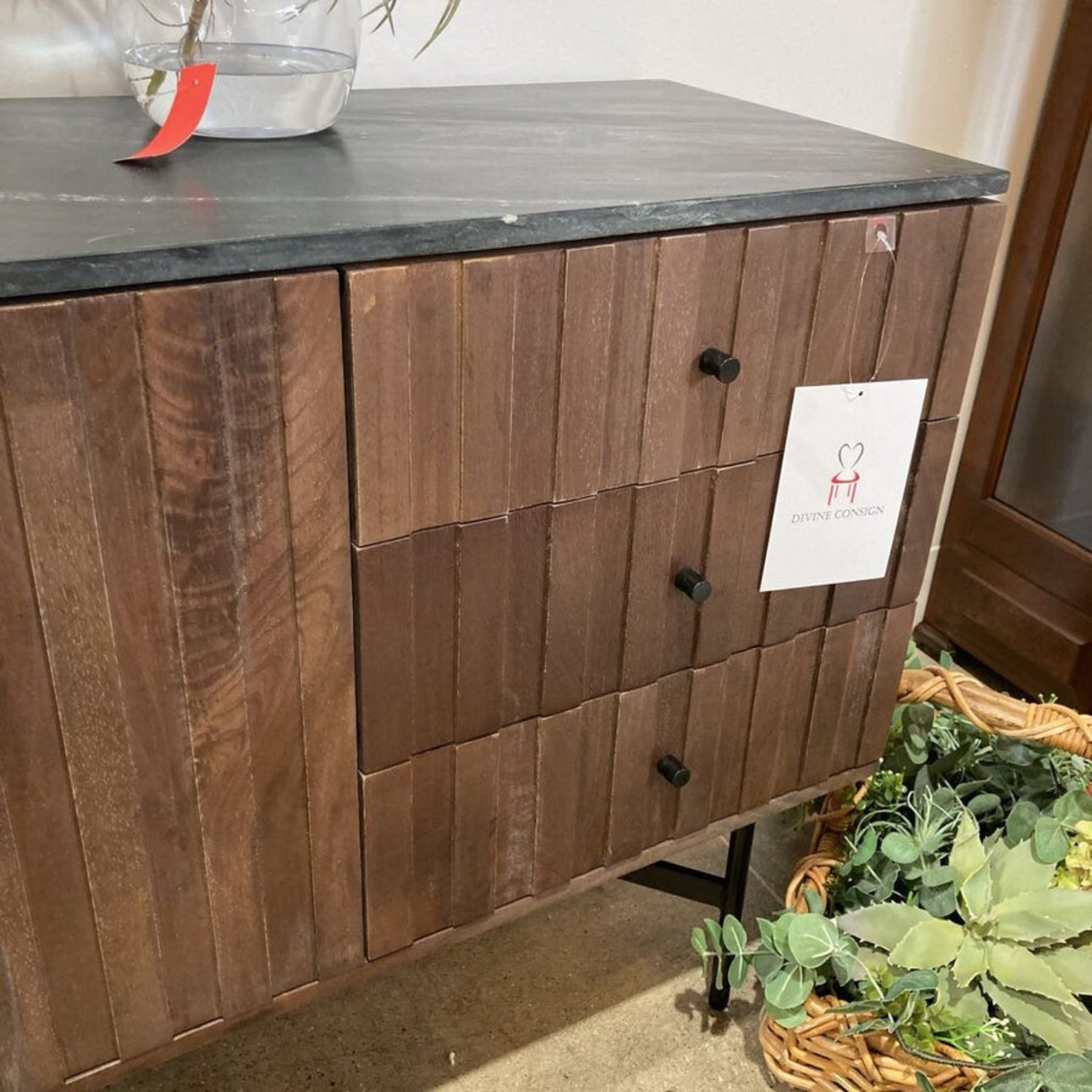 Barnford 3-Drawer Marble Top Sideboard - image-4